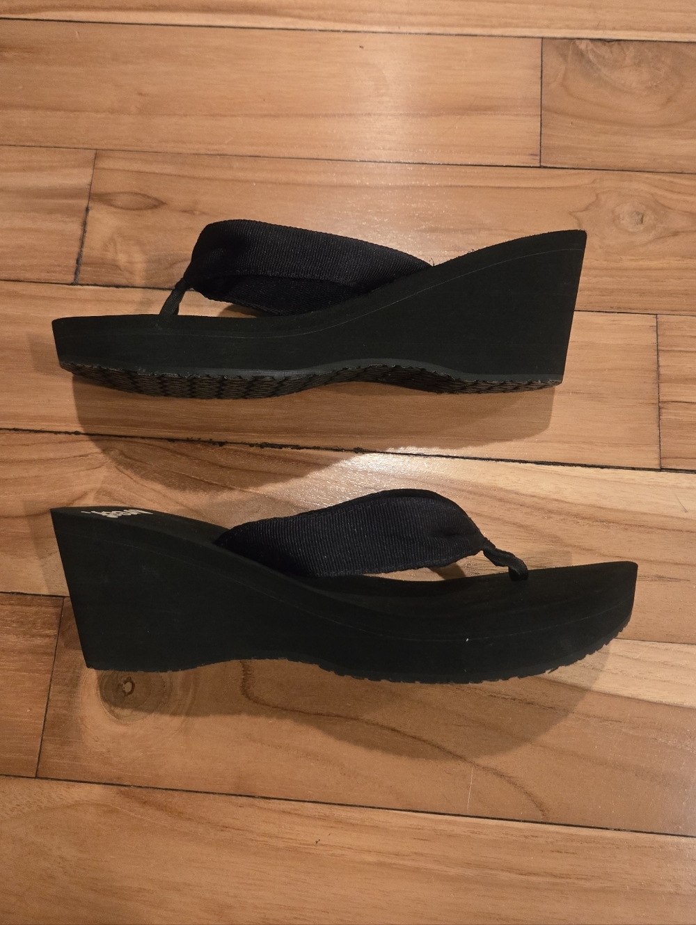 Women’s Black Wedge Flip Flops - Comfortable Everyday Sandals